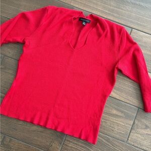 Parkhurst Men's Bright Red V-Neck Knit Sweater